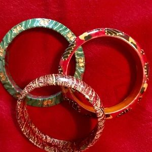 Set of Colorful wood bangles